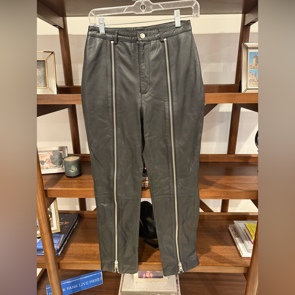LPA Black Leather Zip Front Pant - Picture 2 of 6